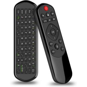 iPazzPort Universal TV Air Mouse Keyboard, Bluetooth & 2.4G, Voice Input for Smart TV/Android Box/PC/HTPC, QWERTY Remote (IR Learning)