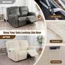 Gennia Recliner Loveseat Cover 4 Pieces, Waterproof Stretch Recliner Sofa Covers 2 Seater with Pockets Reclining Couch Slipcover Furniture Protector for Kis, Pets (Beige)
