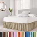 Wrap Around Dust Ruffle Bed Skirt - Beige  , 76x79