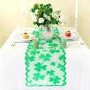 10 x St Patricks Day Table Runner Green Lucky Shamrock Table Runner 13 x 72 Inch St Patricks Lace Table Runner Embroidered Clover Lace Table Runners for St Patricks Day Irish Themed Party Decorations