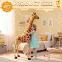Meooeck 55 Inch Giant Giraffe Stuffed Animal, Large Plush Toy for Kids Lifelike Standing Toys Stuffed Tall Giraffe for Birthday, Home Nursery Decor