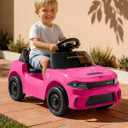 Licensed Dodge Electric Ride on Car for Toddlers Aged 1-3 w/Music & Horn, Hot Pink