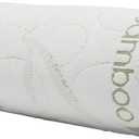 Kingnex Bolster Roll Pillow for Sleeping on Back or Side Under Knee to Relief Lower Back Pain Between Legs for Side Sleepers Cylinder Pillow with Bamboo Viscose Removable Cover 18x6 (White)