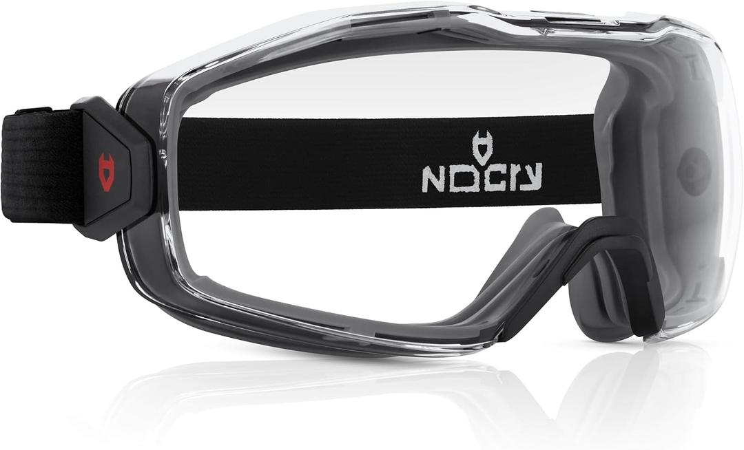 NoCry Anti Fog Safety Goggles Over Glasses For Men And Women  ANSI Z87.1 Premium Anti Scratch & UV380  Eye Protection with Panoramic Lens & Adjustable Strap  Perfect Dust Goggles for Chemistry Lab