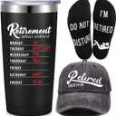 Sieral Retirement Gift Set for Men Guys Retired Gifts Include Tumbler Baseball Cap Socks Keychain with Gift Set, Adventure