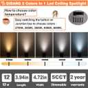 12W Dimmable LED Ceiling Spot Lights Indoor, 5CCT 2700K-6000K Selectable,CRI 95+ 4.72 inch Black Aluminum Matte Cylinder Spotlight Modern Minimalist Focus Ceiling Downlight Fixtures, 3 Pack