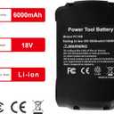 Futurebatt 1-Pack High-Output 6000mAh Lithium-Ion 18V PC18B Battery for Porter Cable 18-Volt Battery PC18B PC18BL PCC489N PC18BLEX Only Can Charged with Charger PCXMVC PCLMVC (Not PCMVC)