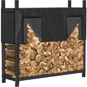 Ultrawall 4ft Heavy Duty Firewood Rack with Waterproof Cover, Freestanding Wood Log Holders for Firewood, Indoor/Outdoor Wood Storage Rack