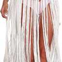 AILUNSNIKA Spaghetti Strap Tassel Crochet Cover Ups for Women Sexy Fringe Hem Swimsuit Cover Up Dress