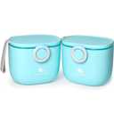 Termichy Baby Formula Dispenser, Portable Milk Powder Dispenser Container with Carry Handle and Scoop for Travel Outdoor Activities with Baby Infant, 8.8OZ, 0.55LB, 250g (Blue-2pack)