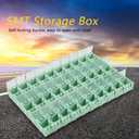 50pcs/Set Green SMT SMD Container Box, Electronic Components Parts Storage Case with Transparent Lid, Mini Component Assortment Storage Box, Tool Organizers