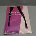 Fleece Lined Tights Footless Women Sheer Warm Pantyhose Leggings Toeless Fake Translucent Thermal Thick Winter No Feet Tights (Large, Black)