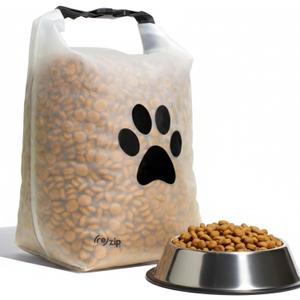 (re)zip Large Roll Top Pet Dry Food Storage Bag 40-Cup, BPA-Free, Food-Grade, Pet-Safe, Freshness Seal for Camping, Long Term Boarding, Travel & Daily Use, Machine Washable, Black