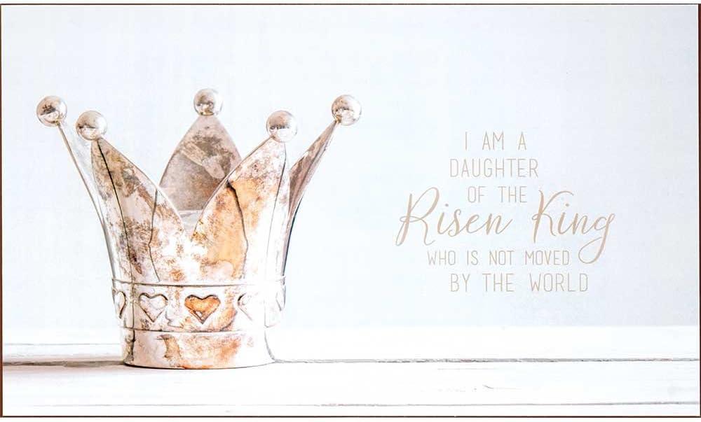 Dicksons Daughter of The Risen King Crown 14 x 8 Inch Wood Hanging Wall Plock Plaque