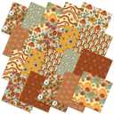 Hahafelt 10 Pcs Fall Retro Boho Quilting Fabric Bundles 20 x 20 Inch
