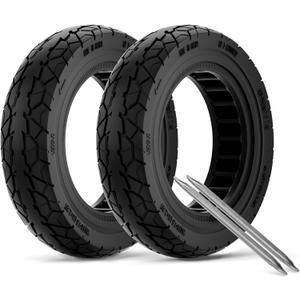 11 Inch Off-Road Scooter Solid Tire compatible with Ninebot by Segway MAX G3 / ZT3 / ZT3 Pro Kickscooter, 70/60-7.5 Front Rear Rubber Tire 11x2.75 Explosion-Proof Kick Scooter Tyre Replacement 2PCS