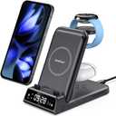 Wireless Charger Stand for Pixel Watch 3/2, 3 in 1 Charging Station for Google Pixel 9a/9 Pro/9/8/7/6/5/4/Samsung/iPhone, Pixel Buds Pro 2, SwanScout 703G2 (No Adapter), (Not for Pixel Watch 4/1)