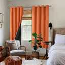 BGment Thermal Insulated 100% Blackout Curtains 63 Inch Length 2 Panels, Total Light Blocking Curtains for Bedroom, Grommet Window Drapes with Thick Black Liner, 52 Inch Wide Each Panel, Burnt Orange
