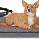 AUPETEK Heated Pet Beds for Indoor/Outdoor Cat & Dog Orthopedic Foam Warming Cat Beds Auto Temperature Control, Washable Cover with Waterproof Liner Thermo Kitty Electric Heating Bed (23"L x 20"W x 2"Th, grey)