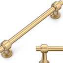 Amerdeco 10 Pack Champagne Bronze Cabinet Pulls 5 Inch(128mm) Hole Center Drawer Pulls Cabinet Hardware Kitchen Cabinet Handles for Bathroom Dresser Pulls ZH0069