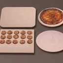 American Metalcraft 15" x 14" Rectangular Economy Pizza Stone,Cream