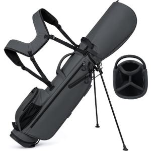 Lightweight Golf Stand Bag, 4-Way Full-Length Dividers, Holds Up to 10 Clubs, 3.7 lbs Golf Bag with Dual Straps & Stand for Driving Range, Par 3, and Standard Courses