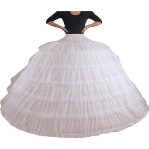 YUAKOU Women's Tulle Petticoat Crinoline Half Slip Underskirt for Bridal Dress (White)