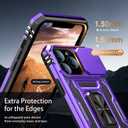 Goodon for iPhone 13 Pro Case with Sliding Camera Cover + Screen Protector - Metal Magnetic Kickstand - Military-Grade Shockproof Matte Protective Phone Cover 6.1" for Women Girls - Purple