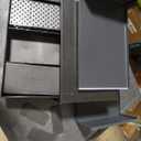 gianotter Dual Monitor Stand Riser, Desk Organizer With Drawer and 2 Pen Holders, Computer Monitor Stand, Shelf for Top of Desk, Black