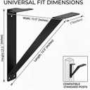 Mailbox Mounting Bracket, 13.5" Heavy Duty Stainless Steel Mailbox Bracket for Post with Hardware, Rust Resistant Mailbox Support Bracket, Black Mailbox Post Mount for Residential & Commercial Use