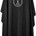 Lilexo Barber Cape - Professional Large Salon Hair Cutting Cape for Men with Snap Closure, 66" x57” Water Resistant Unisex Adults Black Hair Stylist Gown for Haircut Hairdresser Styling