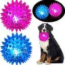 4.5 Light Up Squeaky Dog Balls: Led Spikey Dog Balls for Aggressive Chewers Chew Toys for Teething (large-blue-purple)