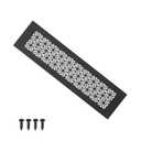 PATIKIL 12 x 3 Inch Door Air Vent Cover, Heavy Duty Aluminum Grille Ventilation Cover Louvered with Mounting Screws for Cabinet Wardrobe Door, Black