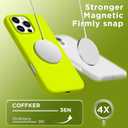 Magnetic for iPhone 16 Pro Case, Compatible with Magsafe, Suction Cup Phone Mount, 2 Screen Protectors - Camera Protector, Silicone Shockproof Protective Phone Cover 6.3", Neon Yellow