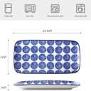Selamica Ceramic Rectangular Serving Platters Set of 4, 12 Inch Serving Trays/Dishes for Party Entertaining, Rectangular Dinner Plates for Appetizer Salad Dessert Sushi, Vintage Blue