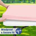 Moosfor Spandex 4 Foot Rectangle Table Cloth, Elastic Fitted Tablecloths for Picnic, Stretch Washable Patio Table Cover for Outdoor, Camping, Banquet and Parties (Pink, 30"x48")