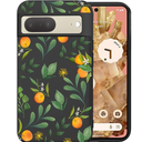 Unov Case Designed for Pixel 7, Black Phone Case with [AntiSlip Embossed Pattern], Shockproof Slim Protective [AntiScratch TPU] Back Cover, Citrus Flavors