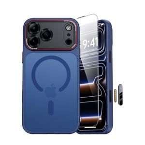 JUESHITUO Magnetic for iPhone 17 Pro Case: Upgraded [Full Camera Protection], with [1X Screen Protector] [Camera Button], 6.3" Case for iPhone 17 Pro, Blue