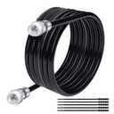 Elecan RG6 Coaxial Cable 100 Feet Indoor/Outdoor Direct Burial Coax Cable,Quad Shielded Waterproof in-Wall with Rubber Boot,Digital TV Aerial Broadband Internet Satellite Cable +25 Ties