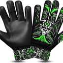 BEAST RAGE Goalkeeper Gloves for Boys Kids Youth Football Keeping Soccer Goalie Gloves with Strong Grip for Ball Receiver,Wrist Support 4MM Latex Palm (Size 5 - fit for 9 to 12 Years Old, Green)