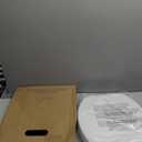 Toilet Seat Round with Non-Slip Seat Bumpers, Universal Quiet-Close Toilet Lid, Never Loosen and Easy to Install, Durable Plastic, White, Fits Standar
