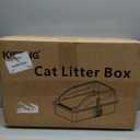 Stainless Steel Cat Litter Box, Extra Large XL Odor Free Metal Litter Box with High Sides Lid, Open Top Litter Pan Include Scoop Easy Cleaning Kitty Cat Box Anti-Urine Leakage, Non-Sticky