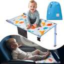 Snoozy Toddler Airplane Seat Extender - Airplane Must Haves for Kids, Airplane Seat Extender for Kids, with Carry Bag, Toddler Travel Essential, Airplane Travel Essentials Kids (Dinosaur Blue)