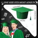JaGely 36 Pcs Adult Graduation Cap with Tassel Felt Grad Hat for Men Women Bachelor Master College Costume Accessory(Green)