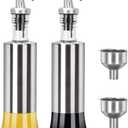 onlyfire Olive Oil and Vinegar Dispenser Set - 2Pack, 12 Oz Stainless Steel Oil Bottles Dispenser for Kitchen Cooking and BBQ (2PCS Funnel included)
