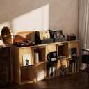 Wood Vinyl Record Storage, Retro & Durable Vinyl Crate and Record Holder, Album Storage Record Case Box for 60+ Records, Perfect Record Organizer for Home Decor and Collection Display(Black)
