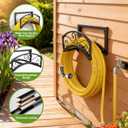 BOLITE Garden Hose Holder Wall Mount, Heavy Duty Metal Water Hose Holder for Outside, Hose Storage Holds 150FT Water Pipe for Yard, Lawn, Garden, Farm, Gifts for Women Men