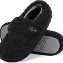 LazyStep Women's Nana Adjustable Slipper with Wide Widths (5-6, Black)