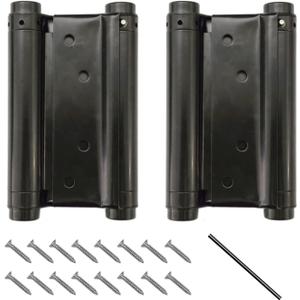Pair of 5'' Stainless Steel Matte Black Double Action Spring Door Hinge for Saloon Cafe Door Shop