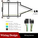 LIMICAR Trailer Wiring Harness Kit, 25ft Trailer Wire with 4 Flat Extension Connector, 4 Pin Flat Wishbond Wiring Light Kit for Utility Boat